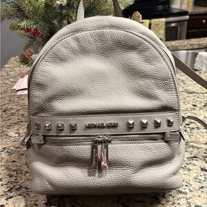 Michael Kors Light Gray Studded Backpack